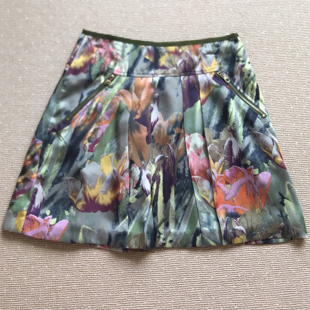 Ted Baker Watercolor Floral Print Skirt (sz. 1)